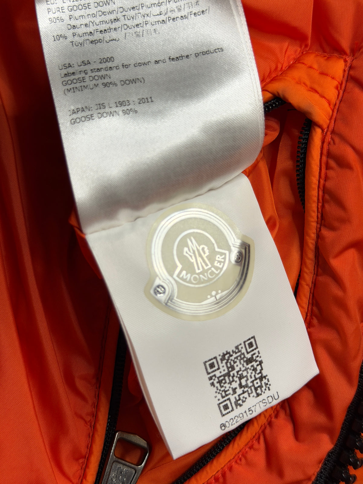 Moncler Morainderes Orange Down Jacket Size 1 / S