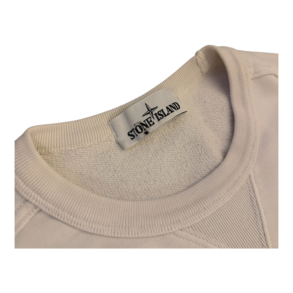 Stone Island SS18 Garment Dyed Crewneck Sweatshirt – White – Size S