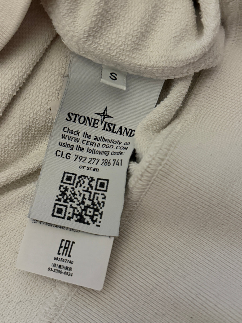 Stone Island SS18 Garment Dyed Crewneck Sweatshirt – White – Size S