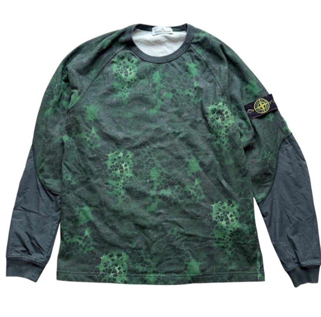 Stone Island Green Alligator camo sweatshirt Size L