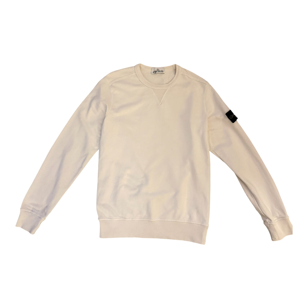 Stone Island SS18 Garment Dyed Crewneck Sweatshirt – White – Size S