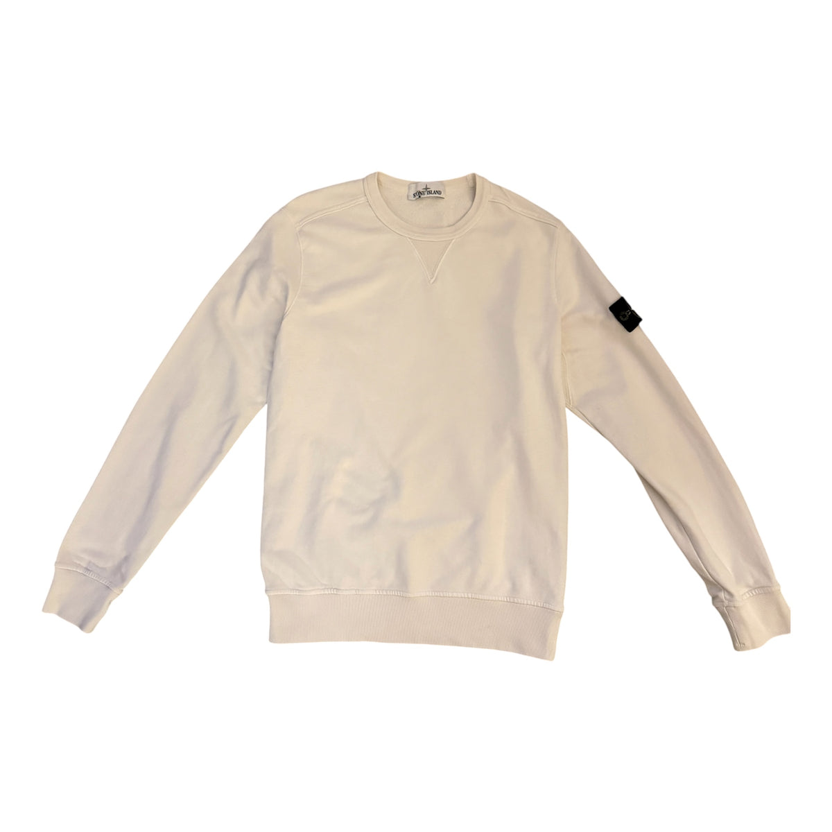 Stone Island SS18 Garment Dyed Crewneck Sweatshirt – White – Size S
